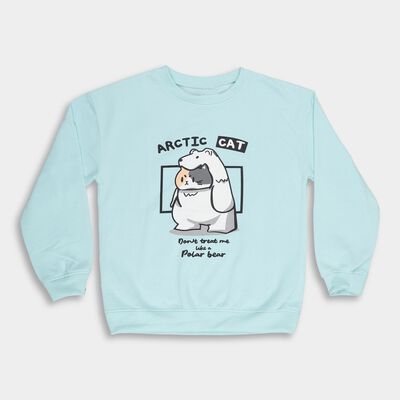 Girls Light Blue Crew Neck Graphic Sweatshirt