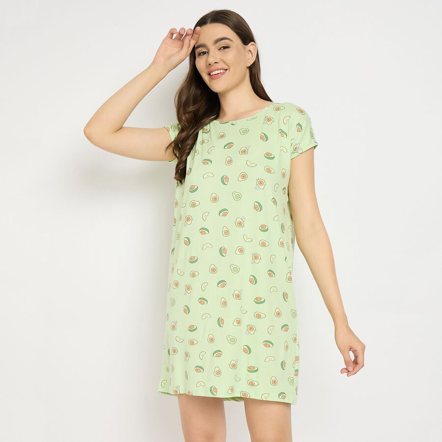 Ladies' Nighty, हल्का हरा, large image number null