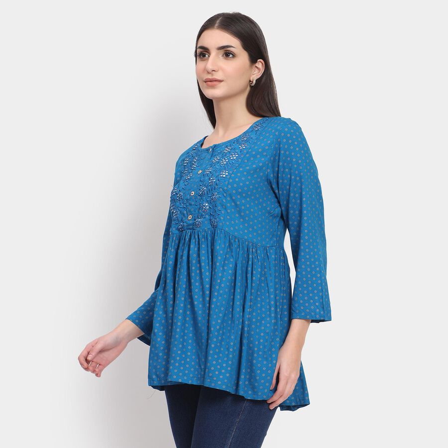Ladies' Kurti, Teal Blue, large image number null