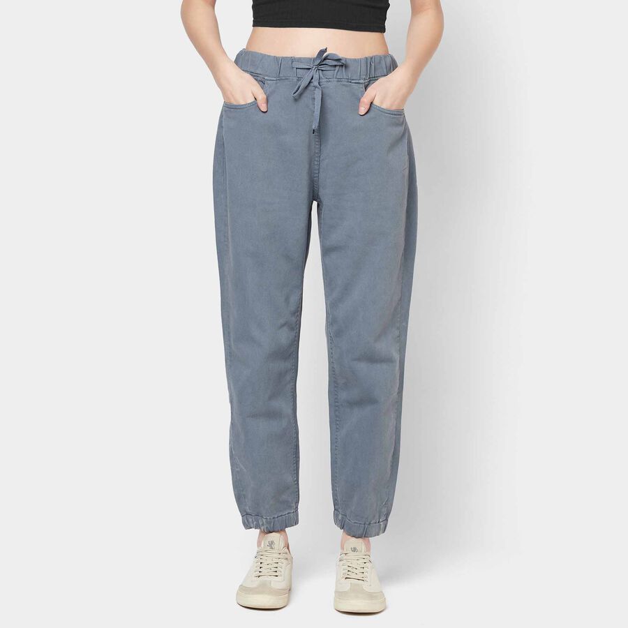 High Rise Jogger Jeans, Light Grey, large image number null