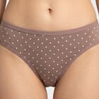 Women's Brown Regular Fit Polka Dot Brief Panty, Brown, small