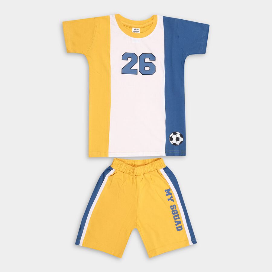 Boy's Cotton Knit Baba Suit, White, large image number null
