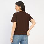 Ladies' 100% Cotton Round Neck T-Shirt, Brown, small