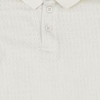 Boys Off-White Polo Neck Casual T-Shirt, Off White, small