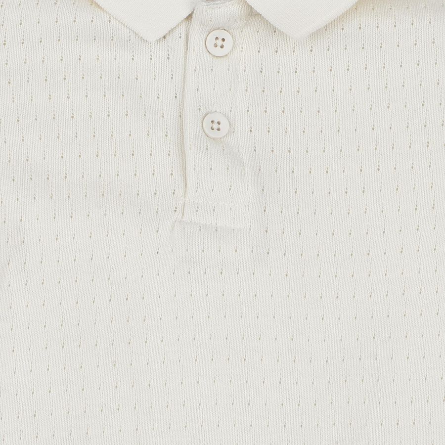 Boys Off-White Polo Neck Casual T-Shirt, Off White, large