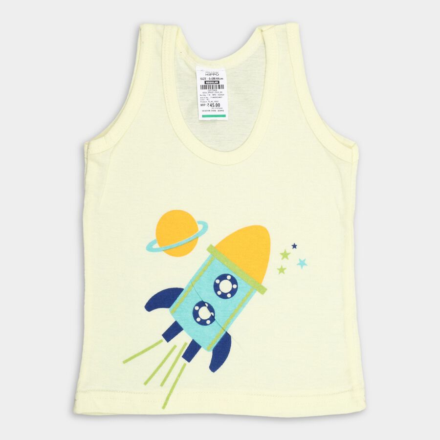 Infants' Cotton Vest, Yellow, large