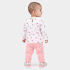 Infants Pink and White Cotton Round Neck Lounge Set Hipster Set, Pink, small