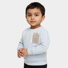 Infants Light Powder Blue Cotton Round Neck Casual T-Shirt, Light Blue, small image number null