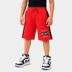 Boys Red Regular Fit Athletic Bermuda Shorts, Red, small