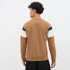 Men's Warm Caramel Crew Neck Casual Sweatshirt, Beige, small image number null