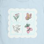 Infants Light Blue Cotton Crew Neck Short Set Upper and Bottom Set, Light Blue, small