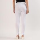 Women's Bright White Cotton Blend Ankle-Length Churidar, सफ़ेद, small image number null
