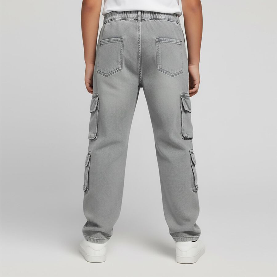 Boys' 100% Cotton Jeans, हल्का ग्रे, large image number null