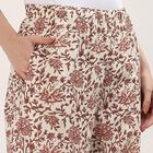 Women's Off White Printed Regular-Fit Palazzos, ऑफ व्हाइट, small
