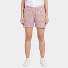 Women's Pink Regular Fit Floral Print Shorts, हल्का गुलाबी, small