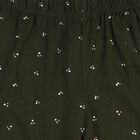 Girls Olive Green Straight Fit Printed Pyjama, Olive, small