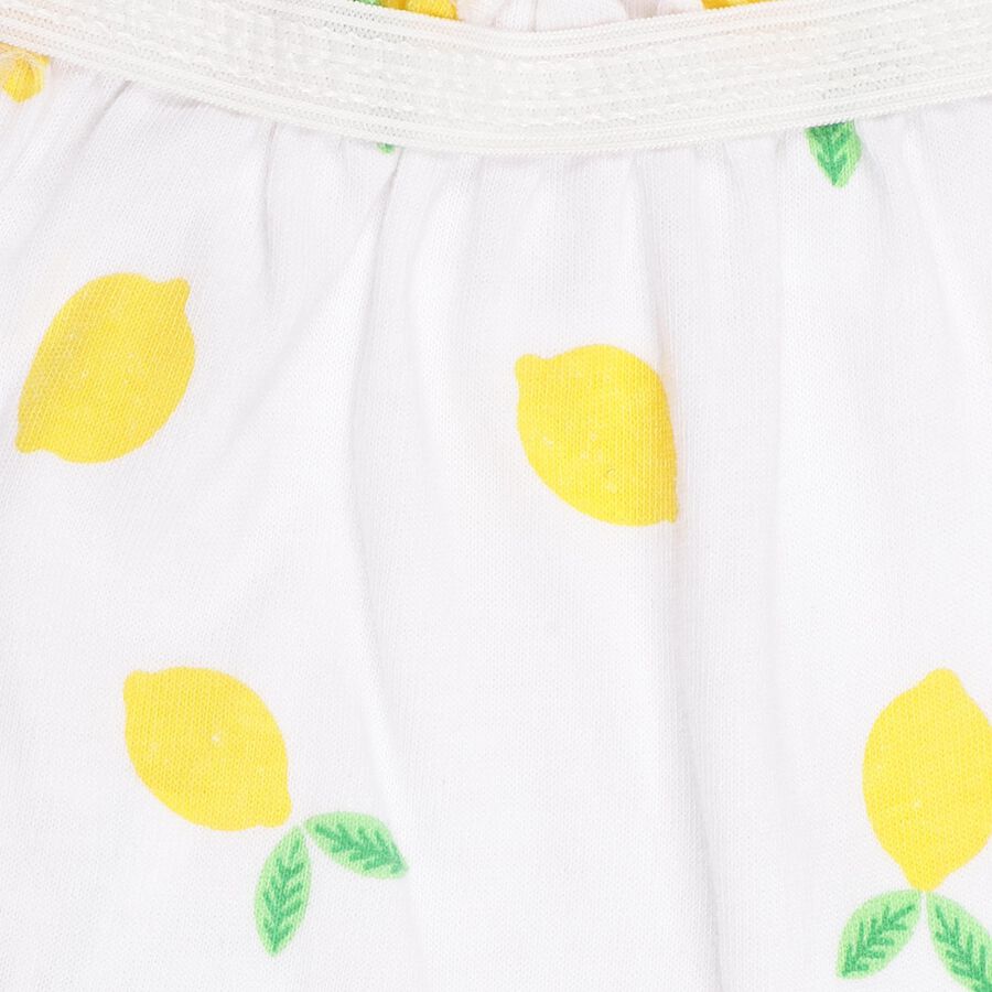 Infants' Bright Lemon Yellow On White Basic Bloomer, White, large image number null