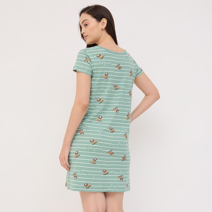 Ladies' 100% Cotton Nighty, Light Green, large image number null