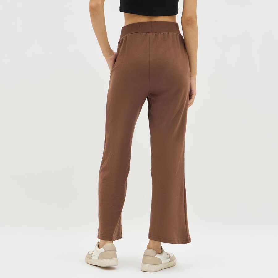 Women's Chocolate Brown Relaxed Fit Side-Piped Track Pants, Brown, large image number null