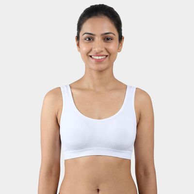 Women's White Wireless Seamless Everyday Bra
