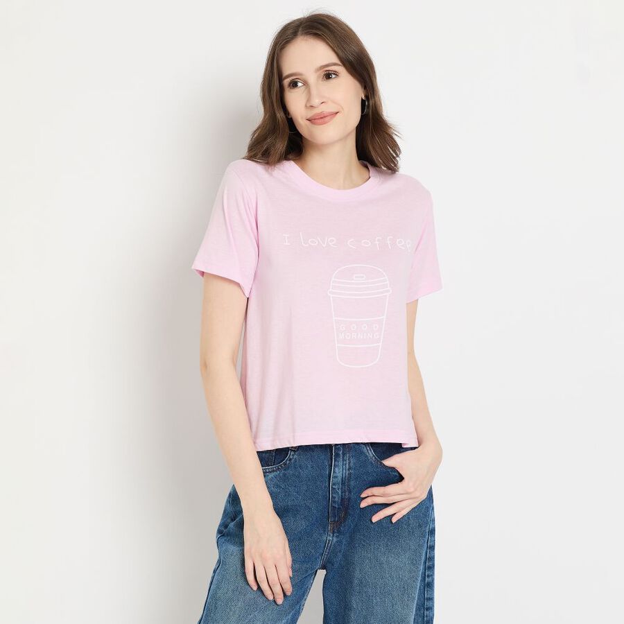 Ladies' Round Neck T-Shirt, लाइलेक, large image number null
