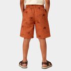 Boys' Rust Cotton Regular Fit Bermuda Shorts, Rust, small