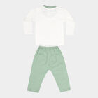 Infants Cotton Round Neck Baba Suit, Olive, small image number null