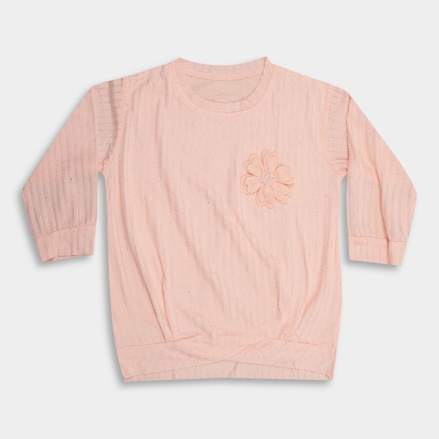 Girls' T-Shirt, पीच, large