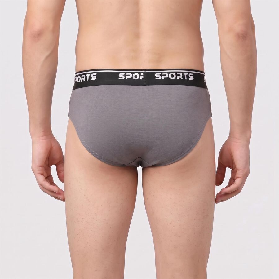 Men's Black Regular Fit Solid Briefs, काला, large