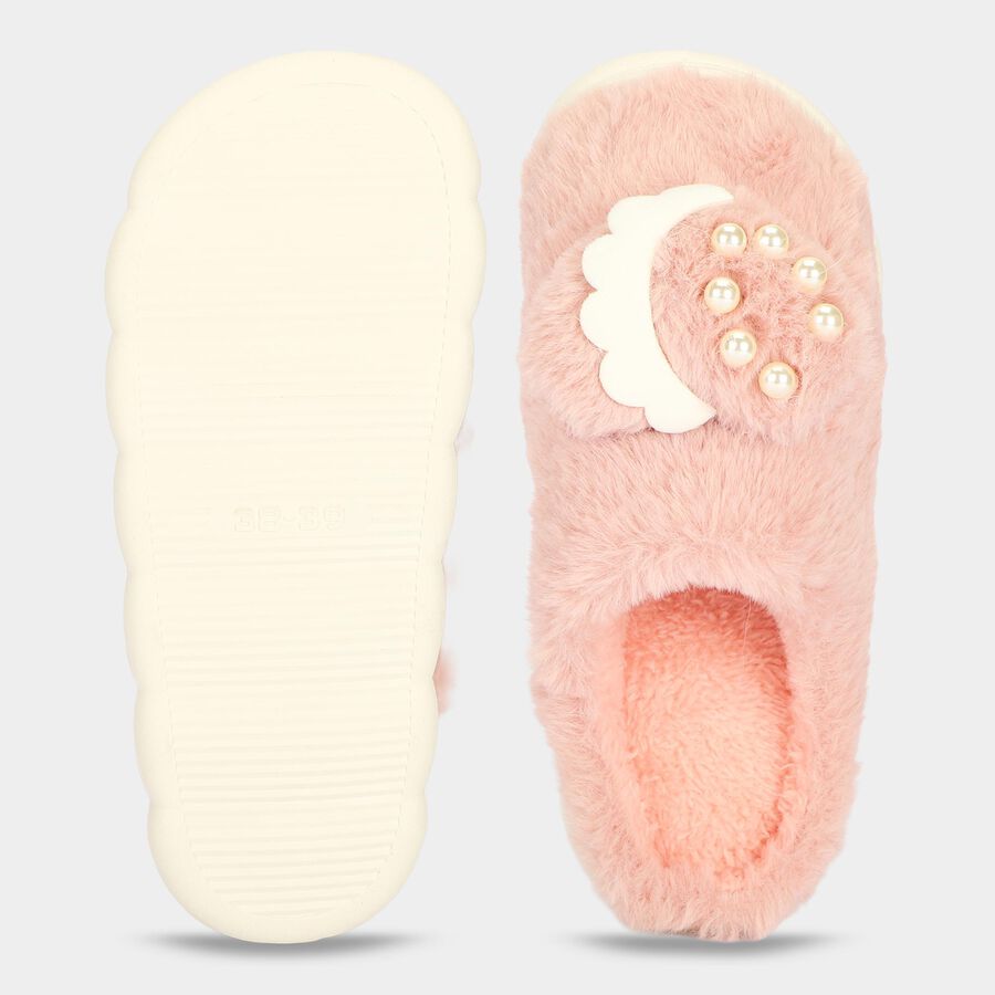 Women's Pink Slip-On House Slippers, गुलाबी, large