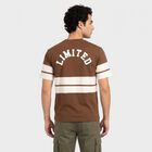 Men's Brown Round Neck Regular T-Shirt, Brown, small