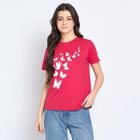 Ladies' Round Neck T-Shirt, Fuchsia, small