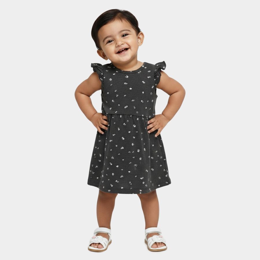 Infants' Frock, गहरा ग्रे, large