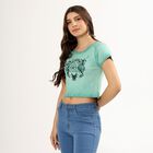 Ladies' 100% Cotton Round Neck T-Shirt , Light Green, small image number null