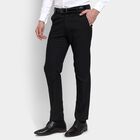 Men's Slim Fit Formal Trousers, Black, small image number null
