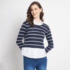 Stripes Shirt, Navy Blue, small image number null