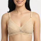 Women's Beige V-Neck Bralette Bra, गहरा पीला, small