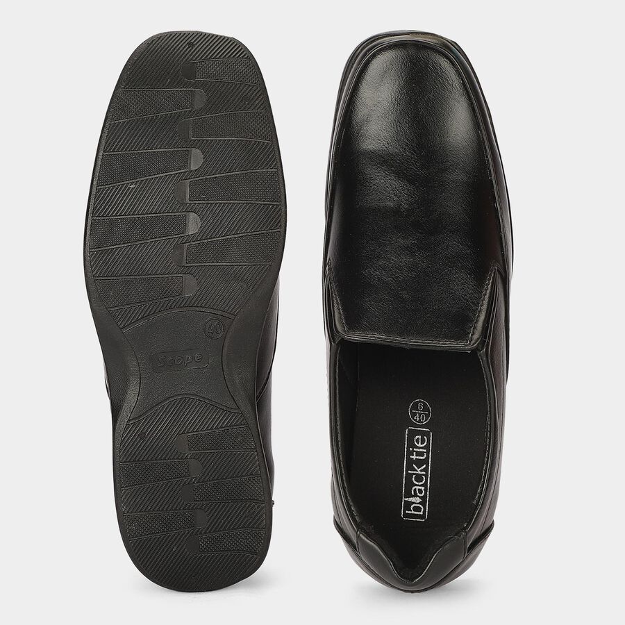 Men's Black Slip-On Loafer Formal Shoes, Black, large