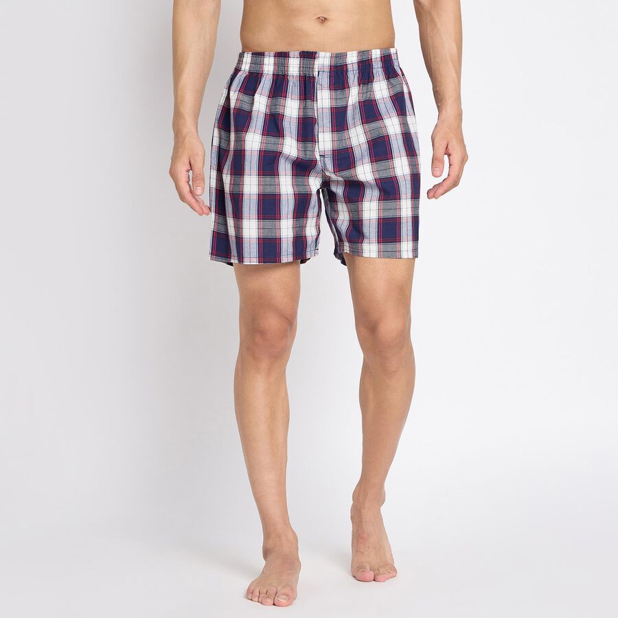 Men's 100% Cotton Boxers, नेवी ब्लू, large image number null