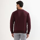 Men's Deep Burgundy Crew Neck Casual Sweatshirt, Wine, small image number null