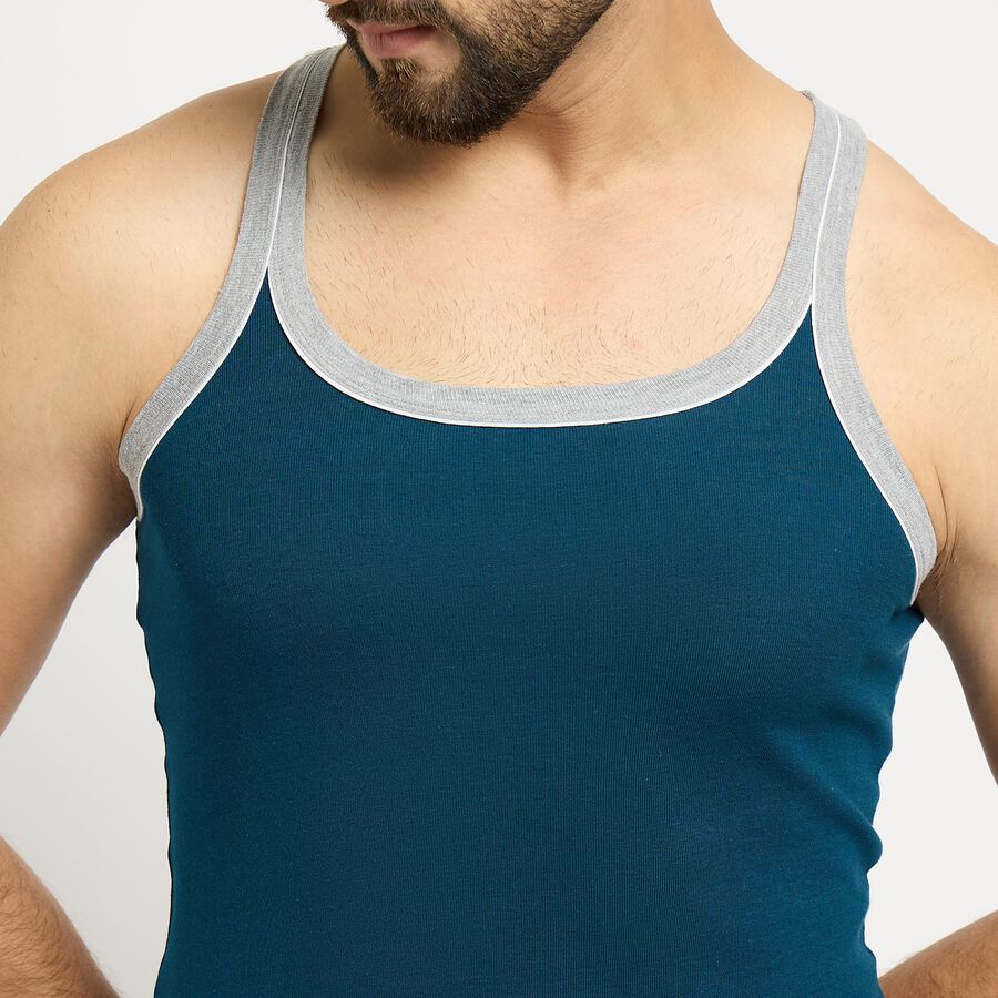 Men's 100% Cotton Gym T-Shirt , टील ब्लू, large