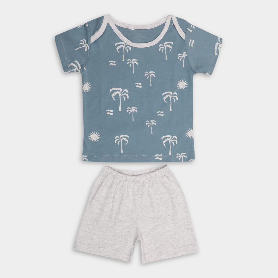 Infant Boys' 100% Cotton Baba Suit, Teal Blue, large