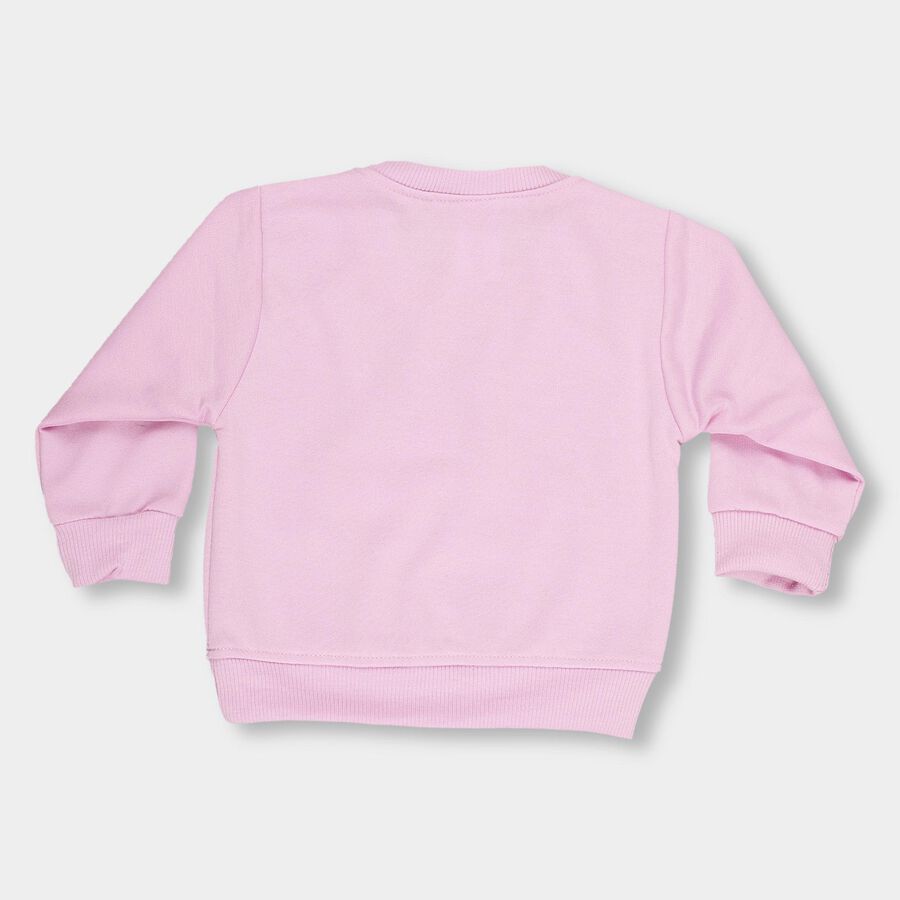 Infants Light Pink Crew Neck Casual Sweatshirt, Lilac, large image number null