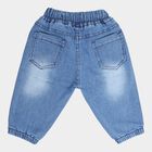 Infants Heavy Wash with Embroidery Rib Waist W Suspende Jogger Fit Jeans, Light Blue, small image number null