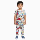 Boys' 100% Cotton Night Suit, सफ़ेद, small image number null