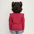 Girls Deep Raspberry Pink Crew Neck Casual Pullover, रानी (फ्यूशिया), small image number null