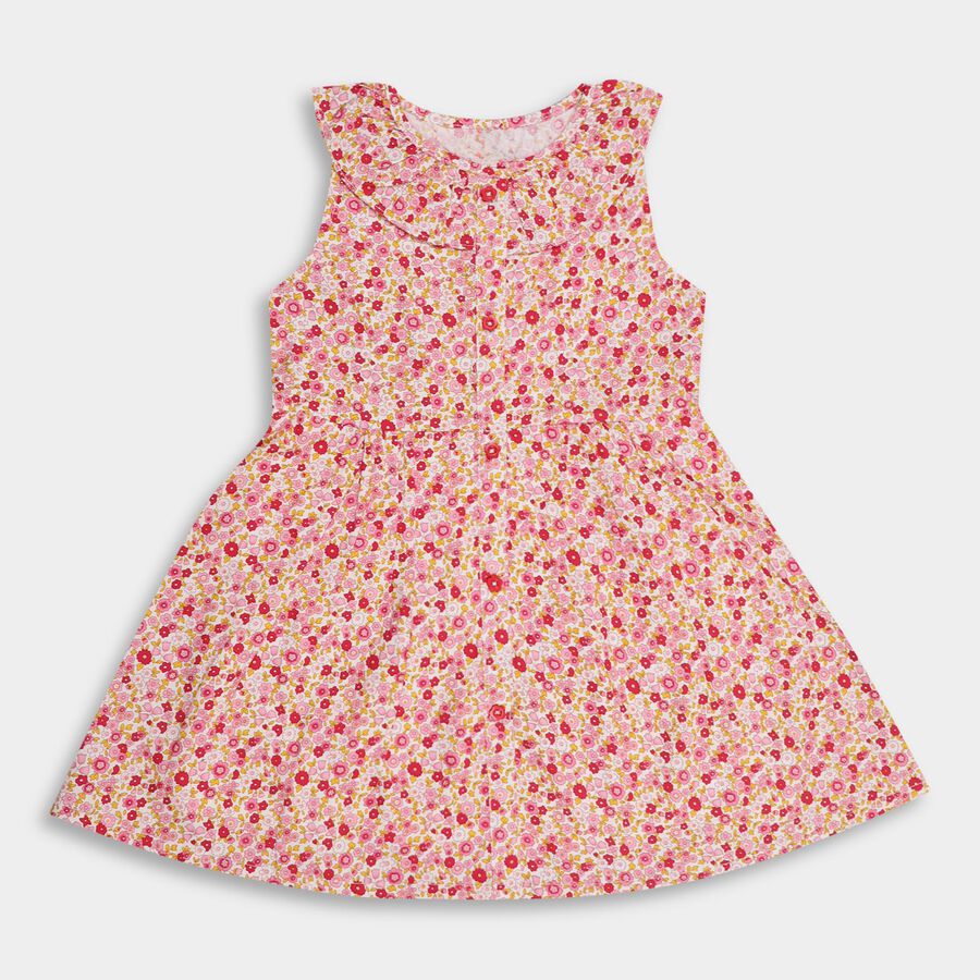 Girls' 100% Cotton Frock , Pink, large image number null