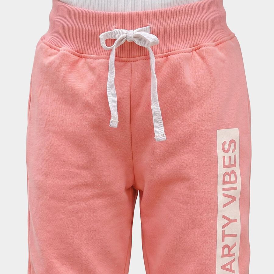 Girls Pink Straight Fit Pyjama, गुलाबी, large