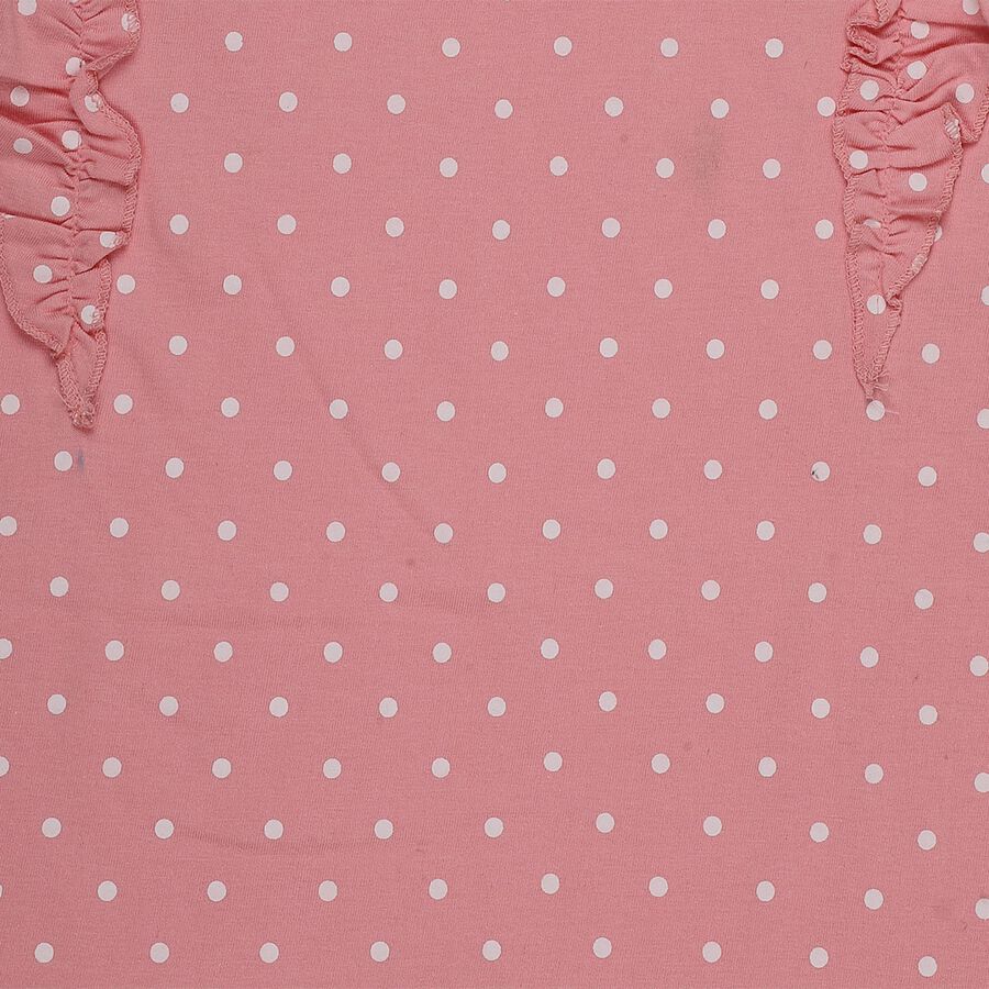 Girls Pink Cotton Round Neck Casual T-Shirt, गुलाबी, large