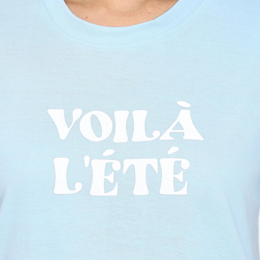 Ladies' Round Neck T-Shirt , हल्का नीला, large image number null